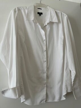 Talbots White Classic Button-Up Shirt